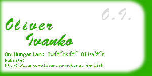 oliver ivanko business card